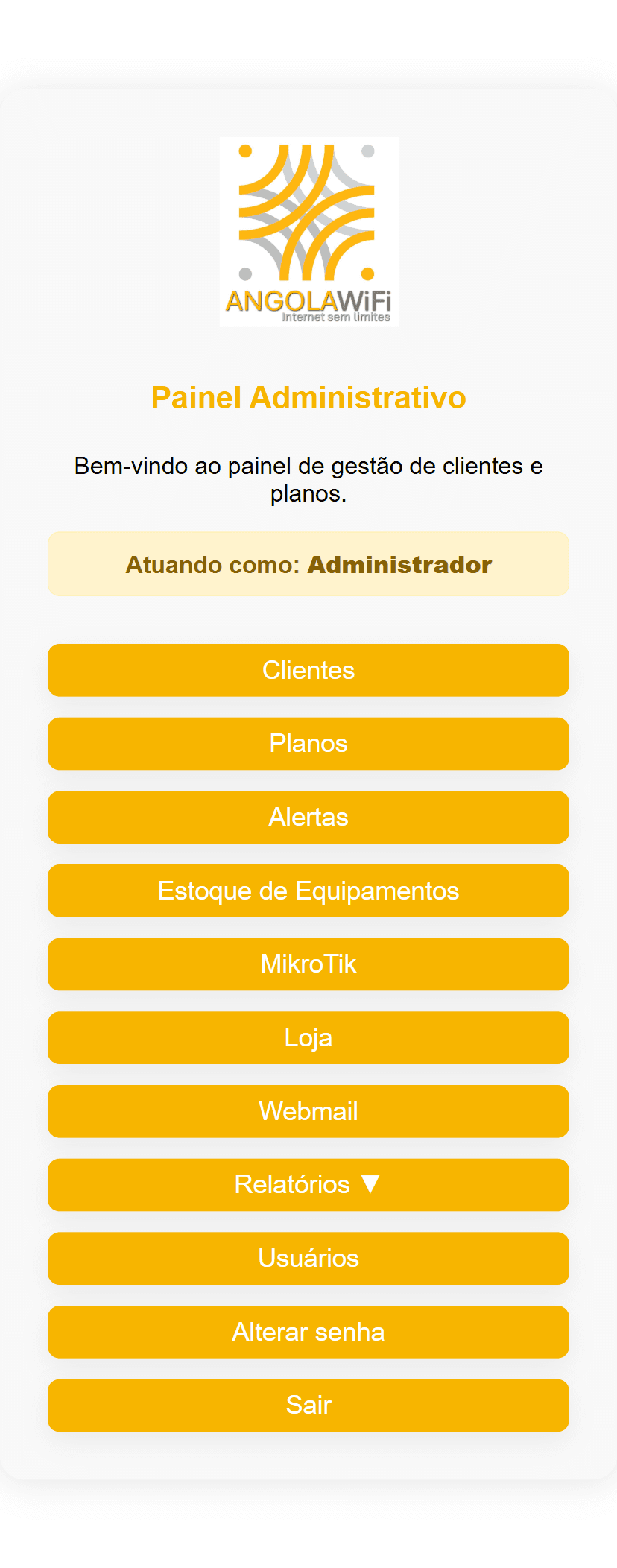 AngolWifi — Management System screenshot